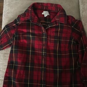 L.L. Bean red flannel long sleeeve shirt size Small slightly fitted